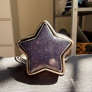 Charles Albert Glitter Star Cuff 950 silver Bracelet - Purple